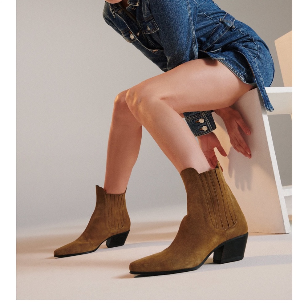 Zara brown/rust cowboy ankle boots